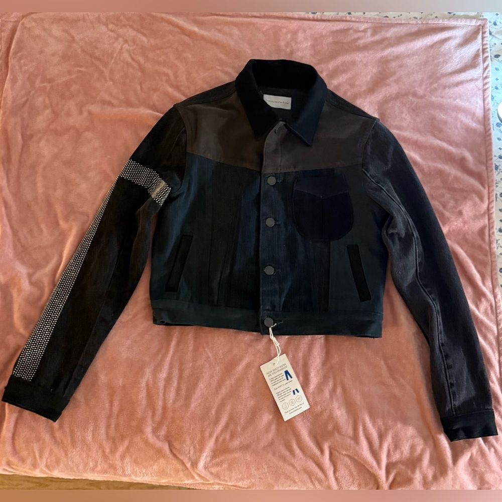 Triarchy Atelier Denim Moto Jacket, Size S, NWT